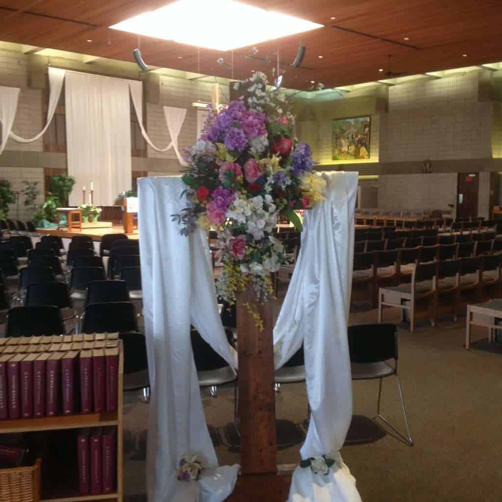 Easter cross, church interior
