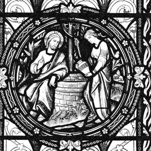 The Samaritan woman at the well is a figure from the Gospel of John, in John 4:4–26. In Eastern Orthodox and Eastern Catholic traditions, she is venerated as a saint with the name Photine (Φωτεινή), meaning "luminous [one]".