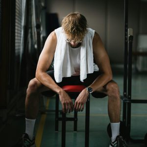 Photo by Sinitta Leunen: https://www.pexels.com/photo/tired-man-athlete-resting-on-bench-5496591/